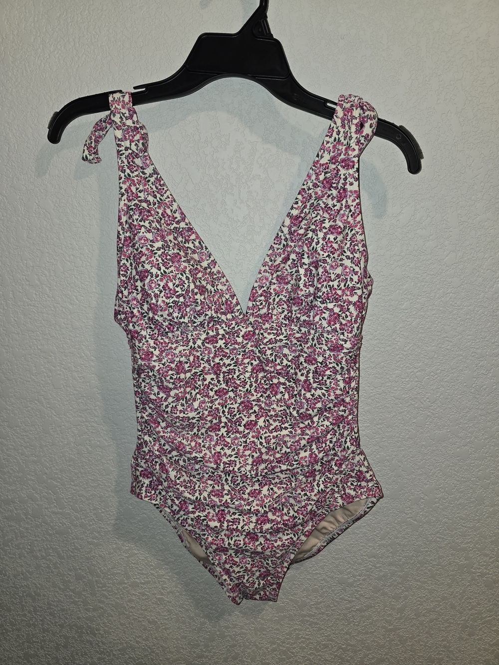 Kona Sol Ditsy Floral Tie-Strap One-Piece Swimsuit - Women's Size Medium